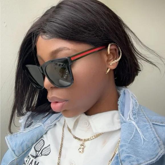 💯 - New Authentic Gucci GG0057SK 002 56 GG0057SK Unisex Sunglasses - Picture 4 of 15